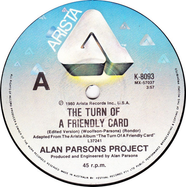 Alan Parsons Project - The Turn of a Friendly Card (7" SECONDHAND)