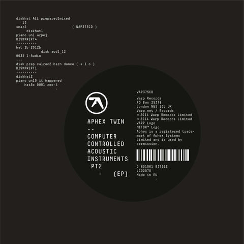 Aphex Twin - Computer Controlled Acoustic Instruments Pt 2 (Vinyl)