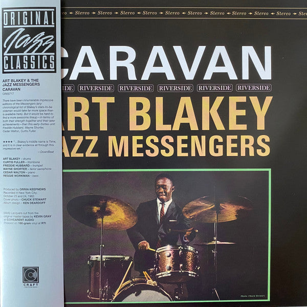 Album cover of 'Caravan' by Art Blakey & the Jazz Messengers with a drummer on the front.