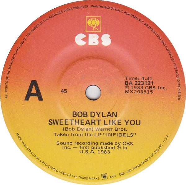 Bob Dylan - Sweetheart Like You (7" SECONDHAND)
