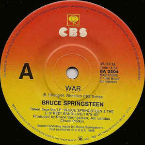 Bruce Springsteen - War (7" SECONDHAND)