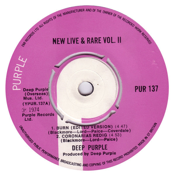 Deep Purple - New Live & Rare (7" SECONDHAND)