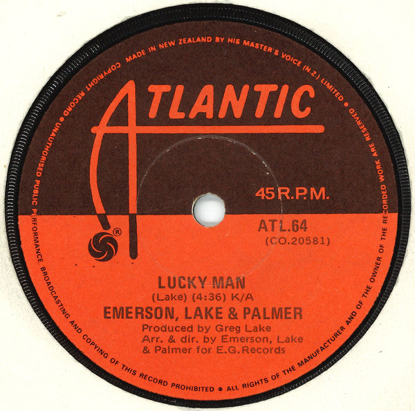 Emerson Lake and Palmer - Lucky Man (7" SECONDHAND)