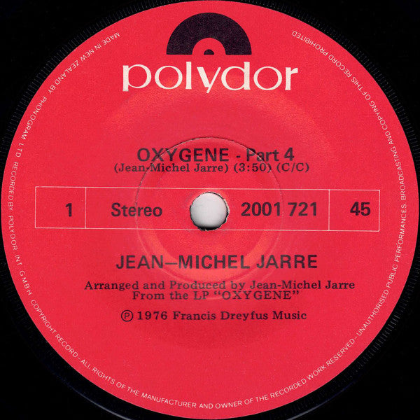 Jean-Michel Jarre - Oxygene - Part 4 (7" SECONDHAND)