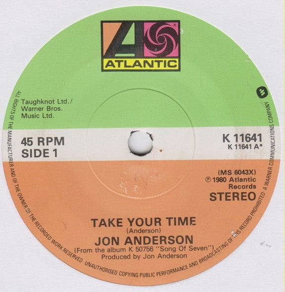 Jon Anderson - Take Your Time (7" SECONDHAND)