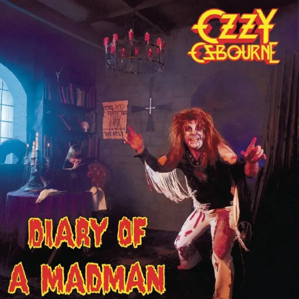 Album cover for 'Diary of a Madman' by Ozzy Osbourne with a dark, mystical setting.
