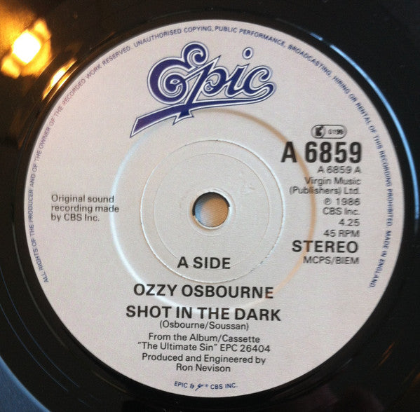 Ozzy Osbourne - Shot in the Dark (7" SECONDHAND)