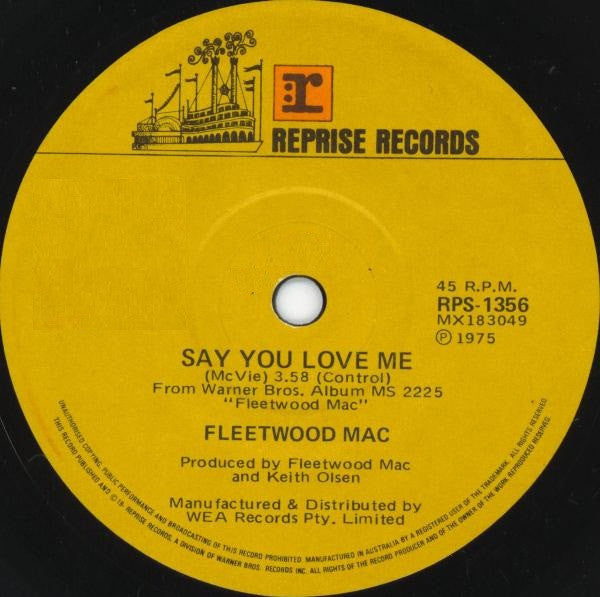 Fleetwood Mac - Say You Love Me / Monday Morning (7