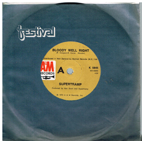 Supertramp  - Dreamer/Bloody Well Right (7