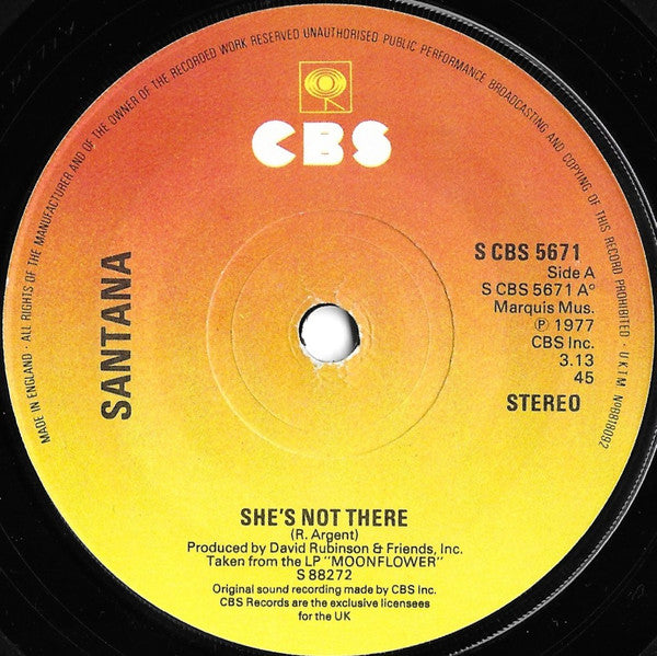 Santana - She's Not There (7" SECONDHAND)