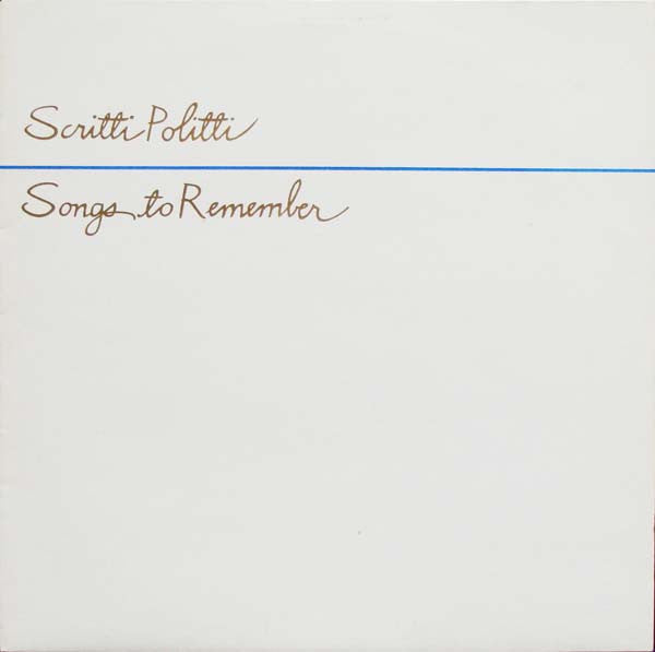 Scritti Politti - Song To Remember (SECONDHAND)
