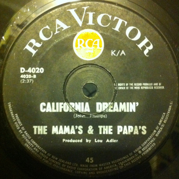 The Mama's & The Papa's - California Dreamin' (7" SECONDHAND)