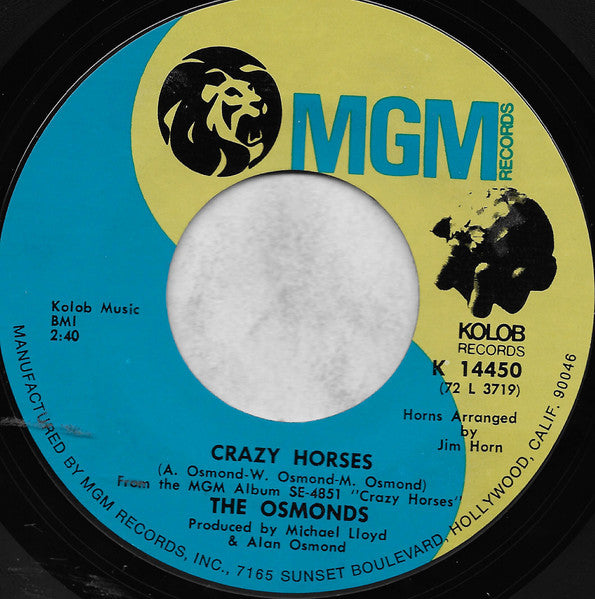 The Osmonds - Crazy Horses (7' SECONDHAND)