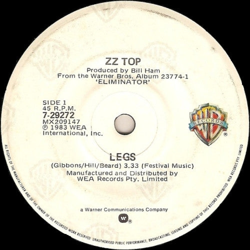 ZZ Top - Legs (7" SECONDHAND)