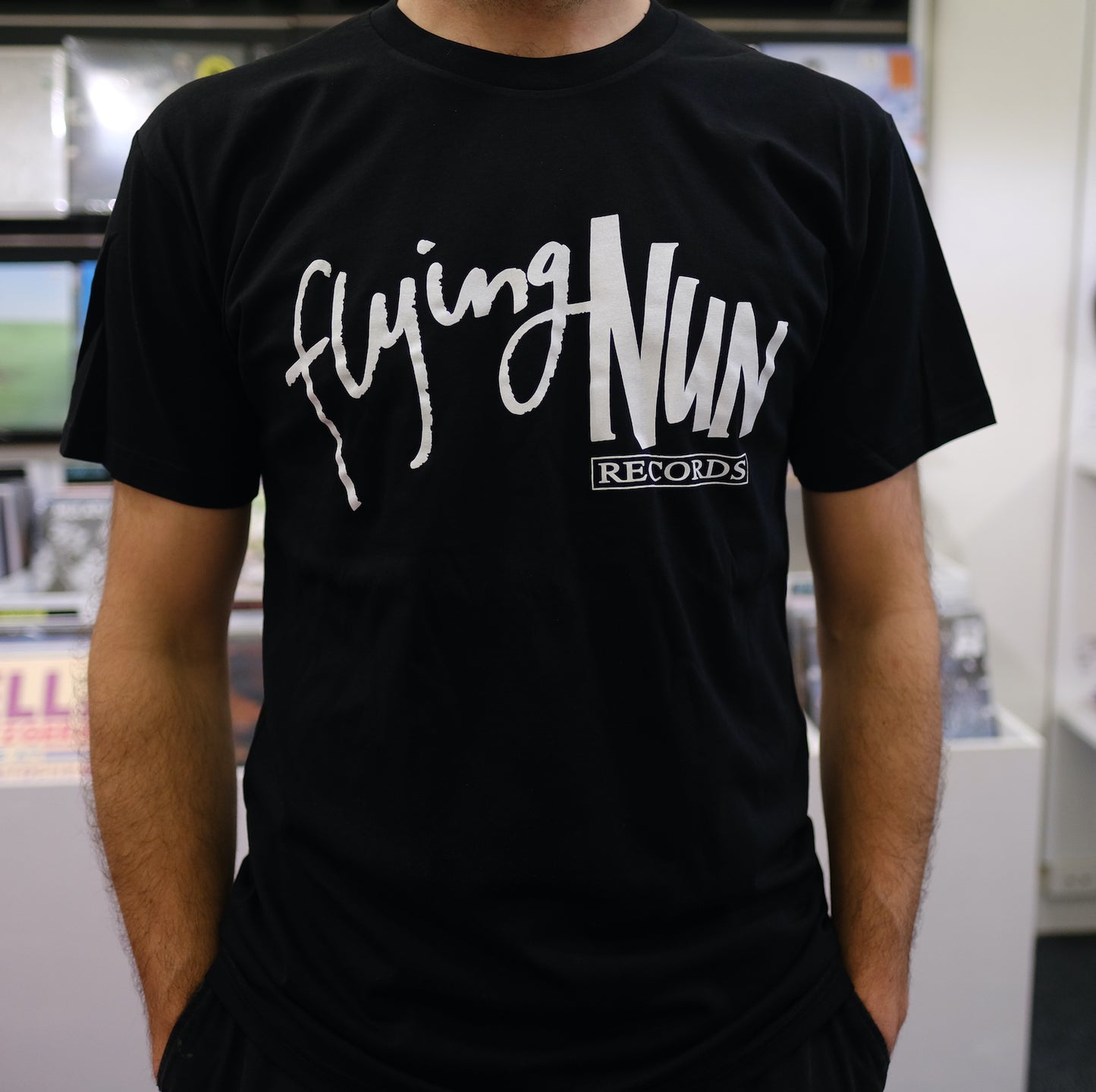 90s Logo Flying Nun T-Shirt (Black) - Flying Nun  | Vinyl | CD