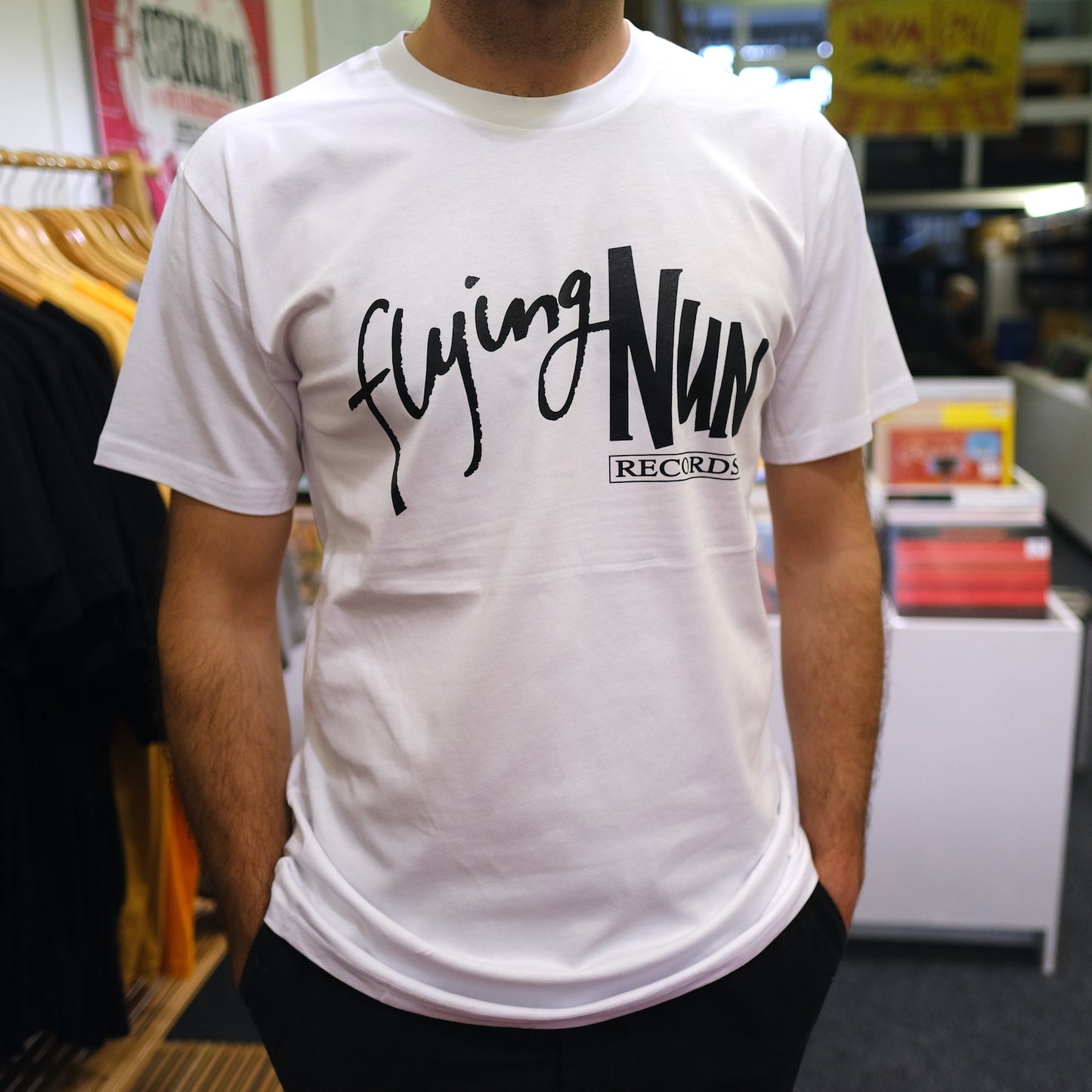 90s Logo Flying Nun T-Shirt (White) - Flying Nun | Music T-Shirt