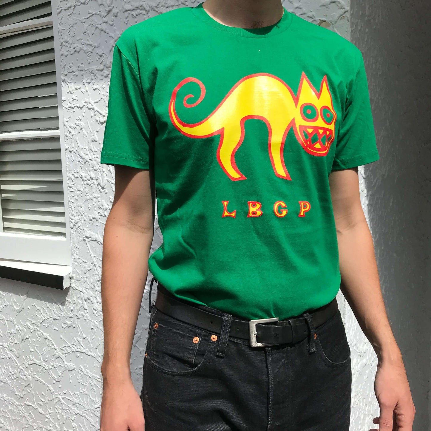 Look Blue Go Purple - Cactus Cat T Shirt (Kelly Green) - Flying Nun  | Vinyl | CD
