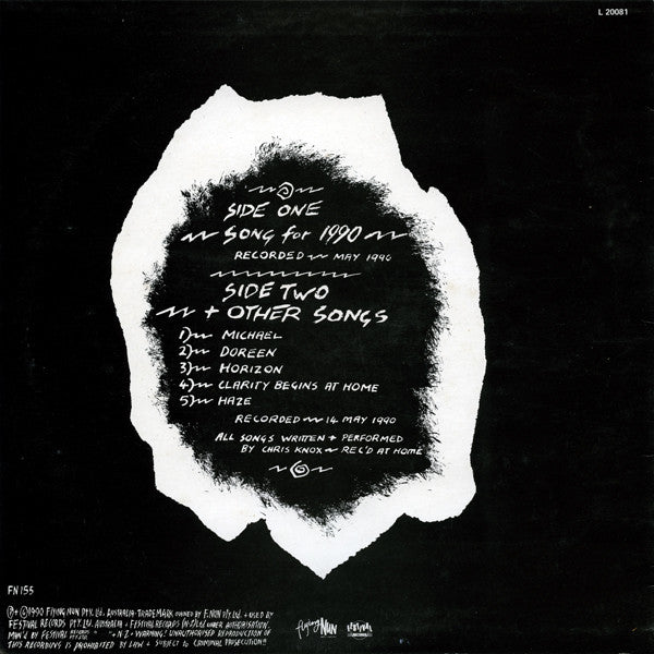 FN155 Chris Knox - Song For 1990 + Other Songs (1990) - Flying Nun  | Vinyl | CD