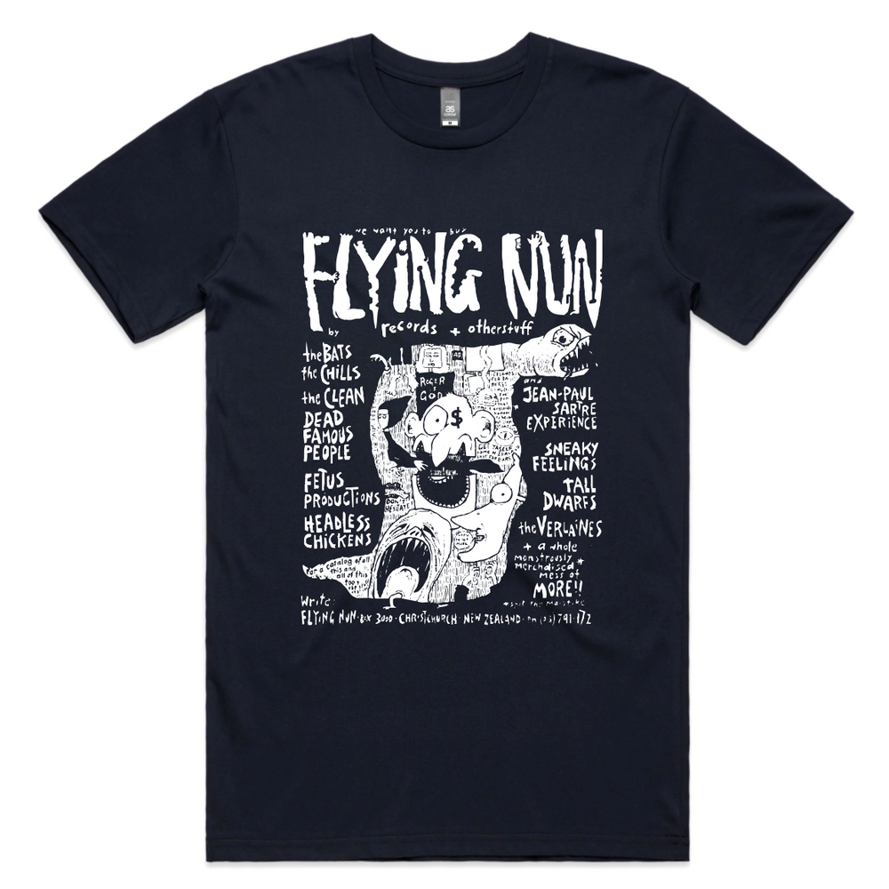 
                  
                    Flying Nun 1980s Print Advert T-Shirt - Chris Knox (Navy Blue) - Flying Nun  | Vinyl | CD
                  
                