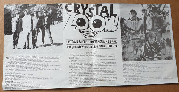 
                  
                    FN030 Crystal Zoom - Uptown Sheep / Dunedin Sound On 45 (1985) - Flying Nun  | Vinyl | CD
                  
                