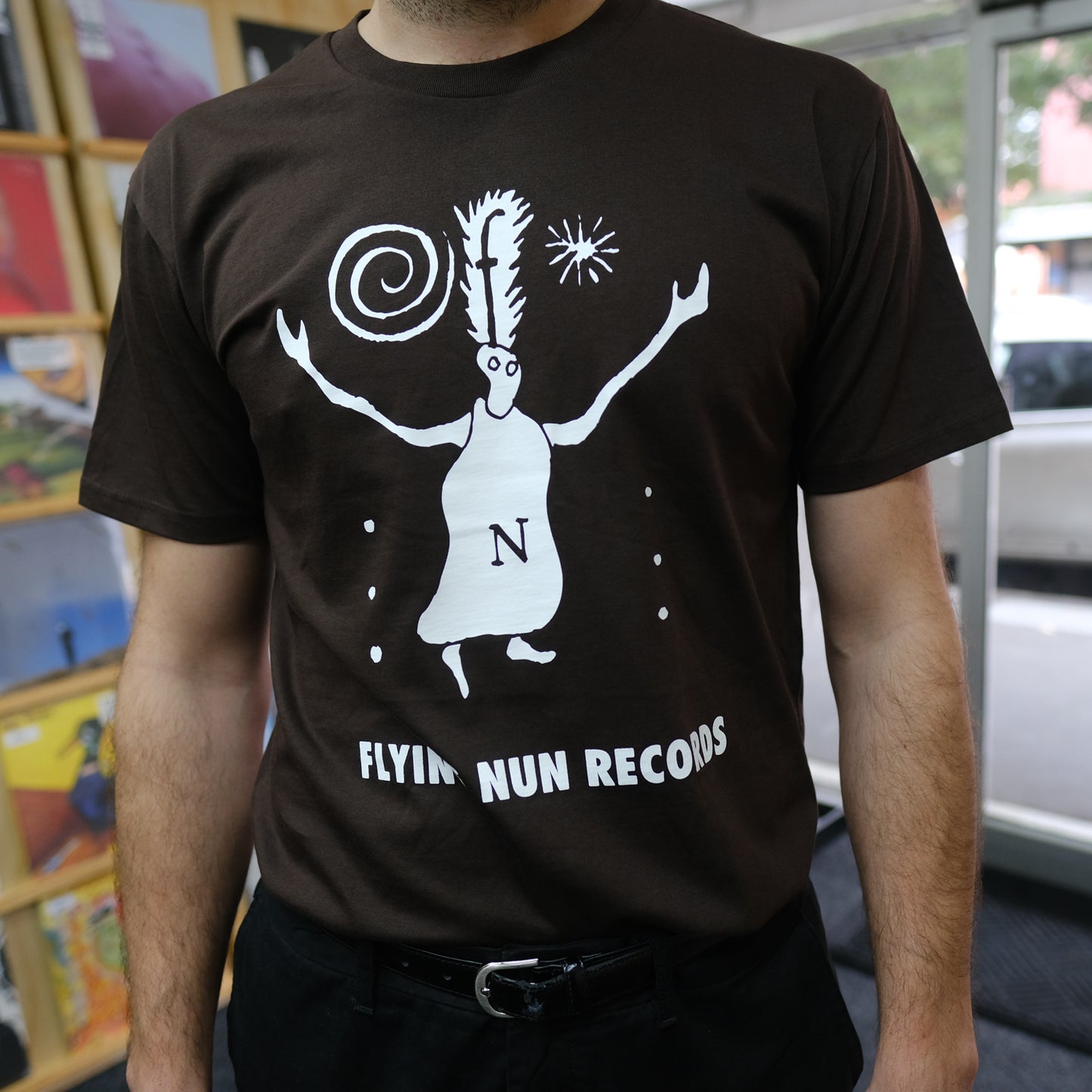 Fuzzy Flying Nun T-Shirt (Chocolate Brown) - Flying Nun  | Vinyl | CD