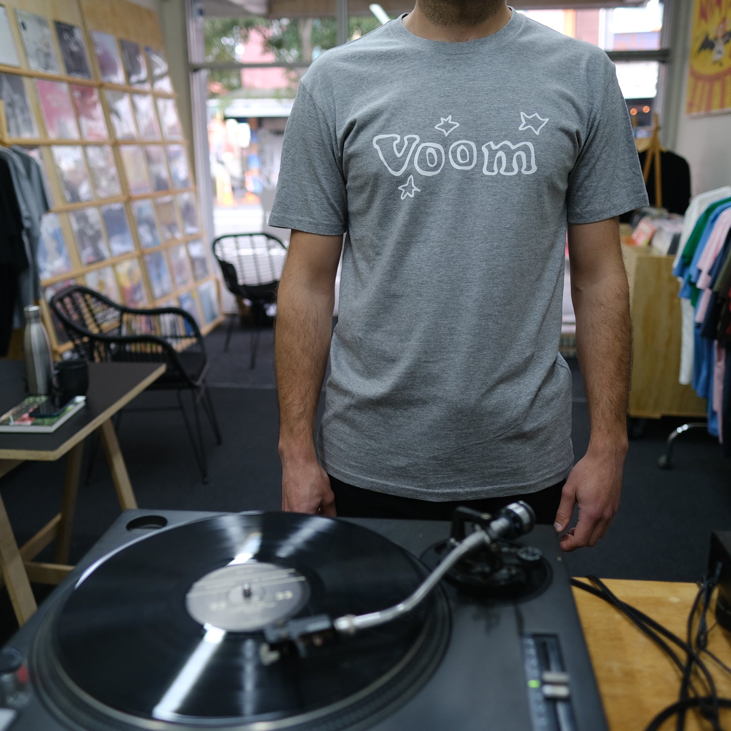 Voom Star T-Shirt (Grey Marle) - Flying Nun  | Vinyl | CD