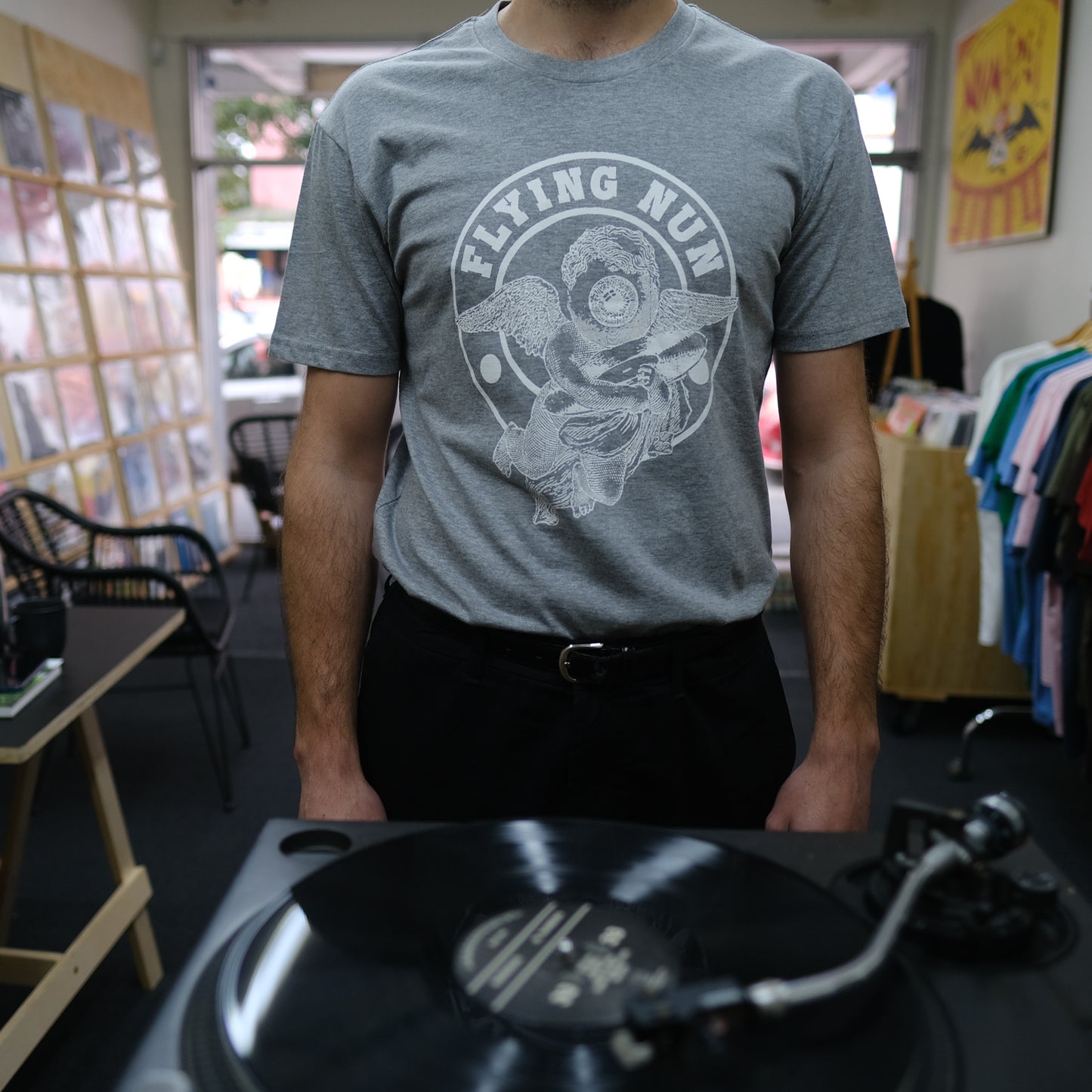 Angel Eye Flying Nun T-Shirt (Grey Marle) - Flying Nun  | Vinyl | CD