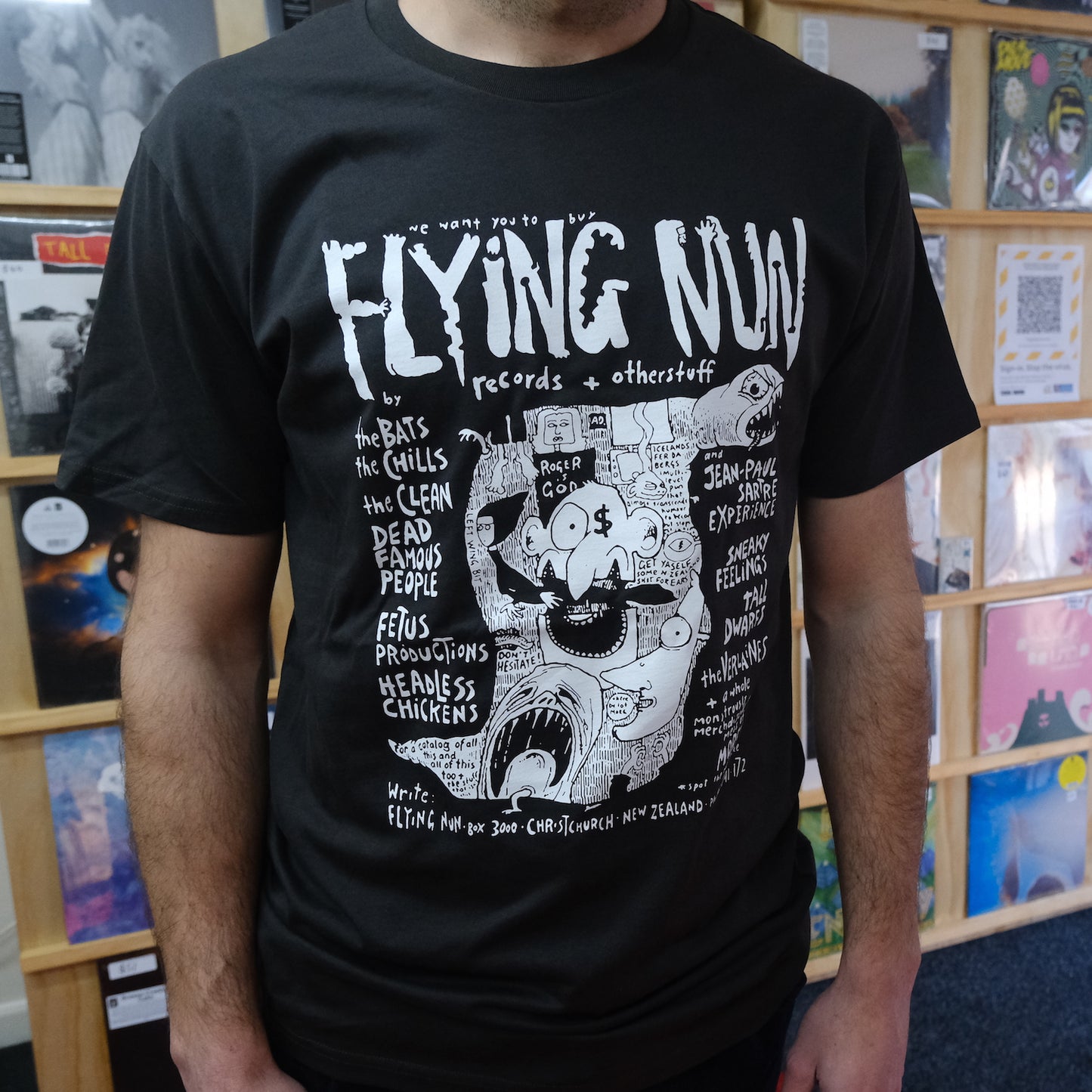 Flying Nun 1980s Print Advert T-Shirt - Chris Knox (Coal) - Flying Nun  | Vinyl | CD