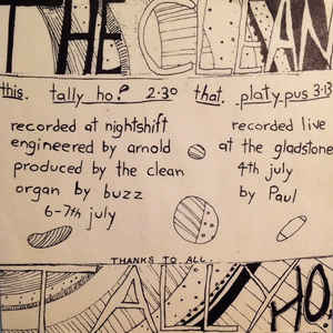 FN002 The Clean - Tally Ho/Platypus (1981) - Flying Nun  | Vinyl | CD