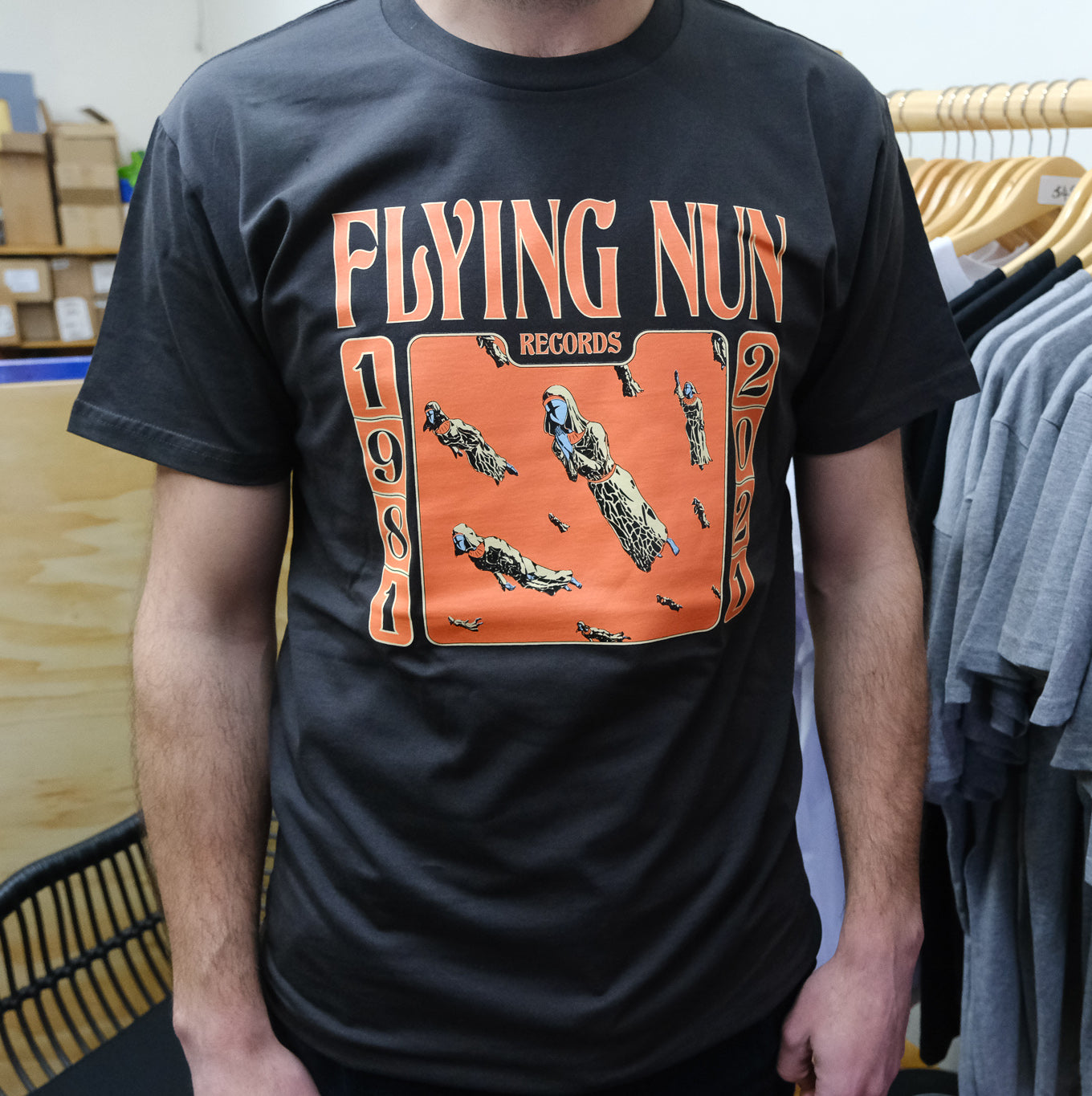 Flying Nun Records 1981-2021 T-Shirt (Coal) - Flying Nun  | Vinyl | CD