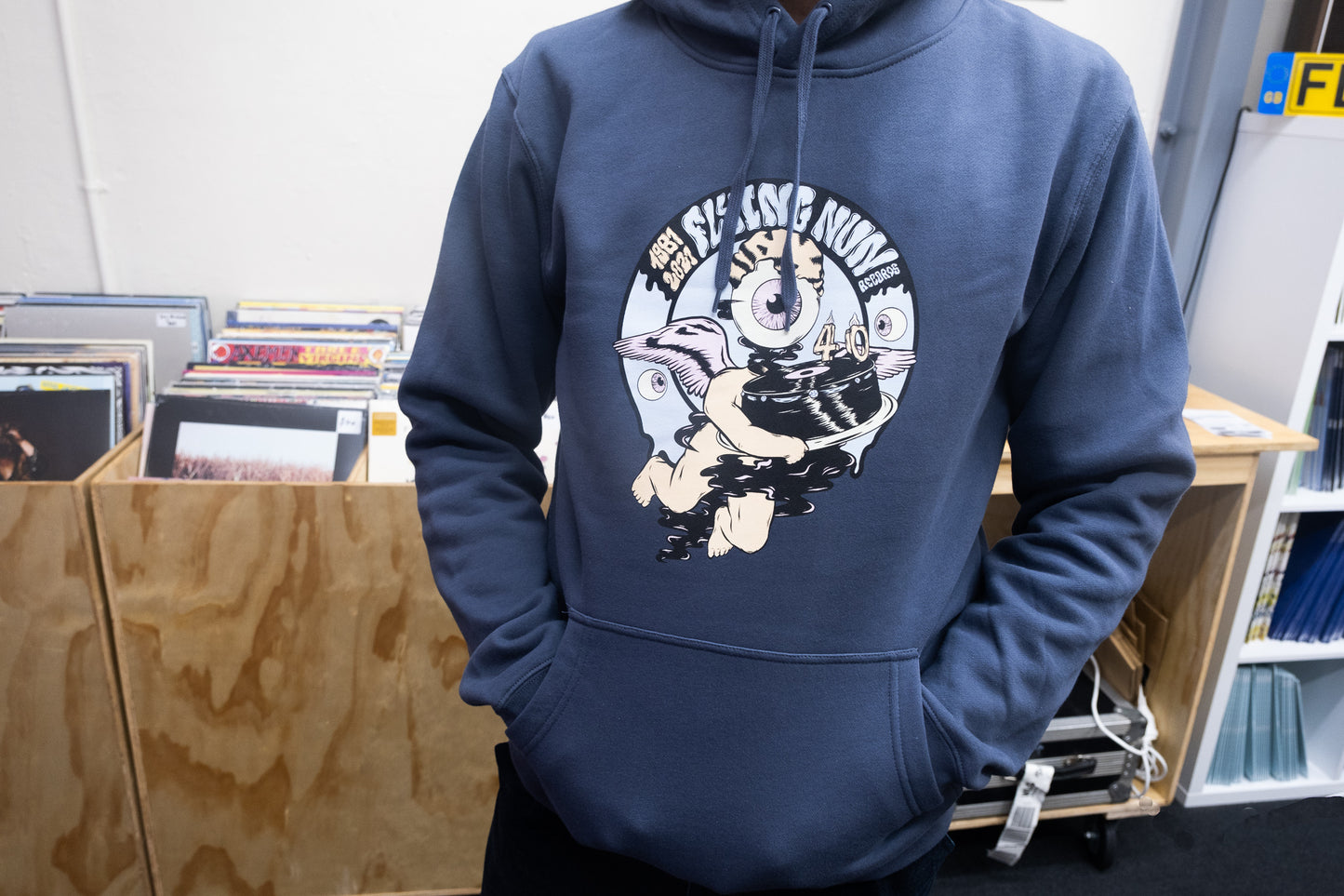 Flying Nun Records 40th Anniversary Hoodie (Petrol Blue) - Flying Nun  | Vinyl | CD