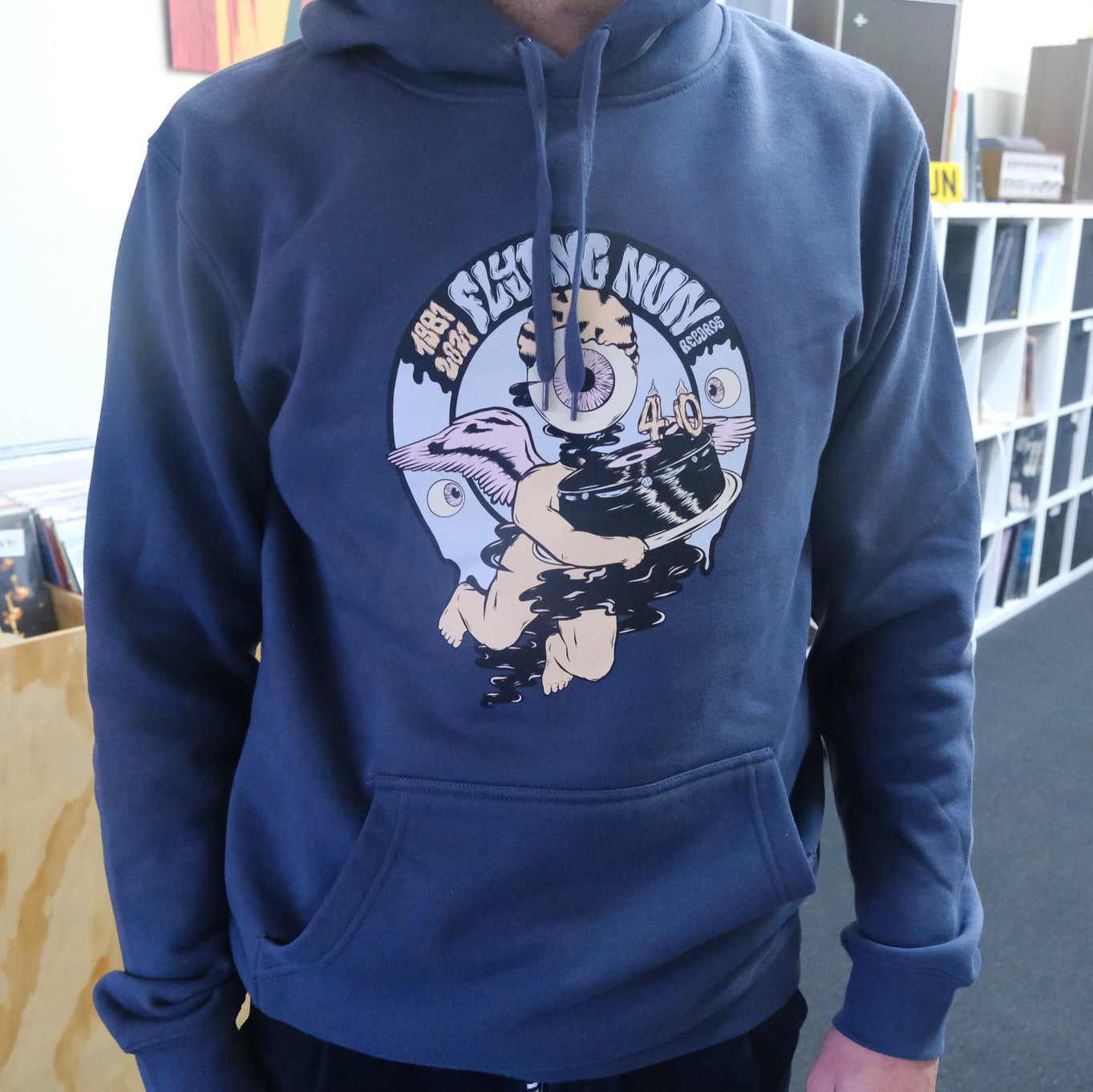 Flying Nun Records 40th Anniversary Hoodie (Petrol Blue) - Flying Nun  | Vinyl | CD