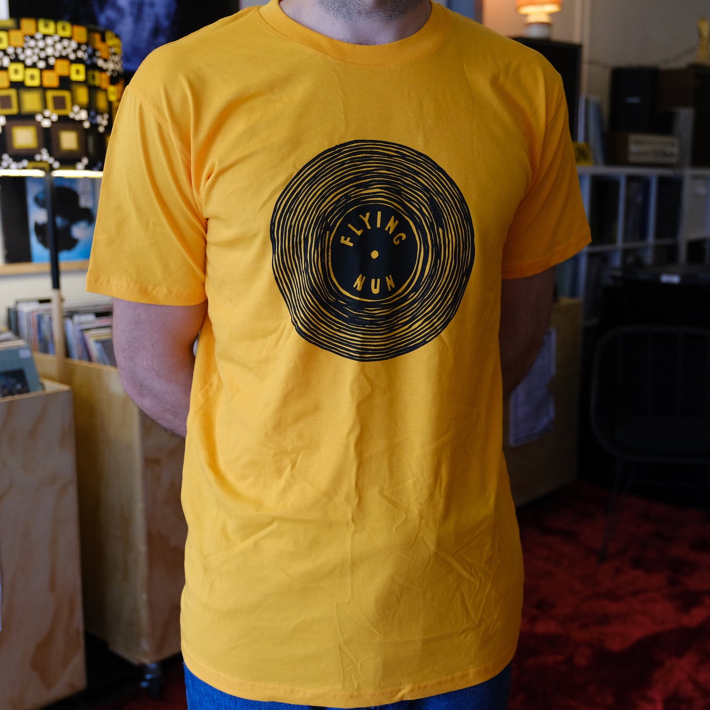 Flying Nun Vinyl T-Shirt (Gold) | Music Merchandise