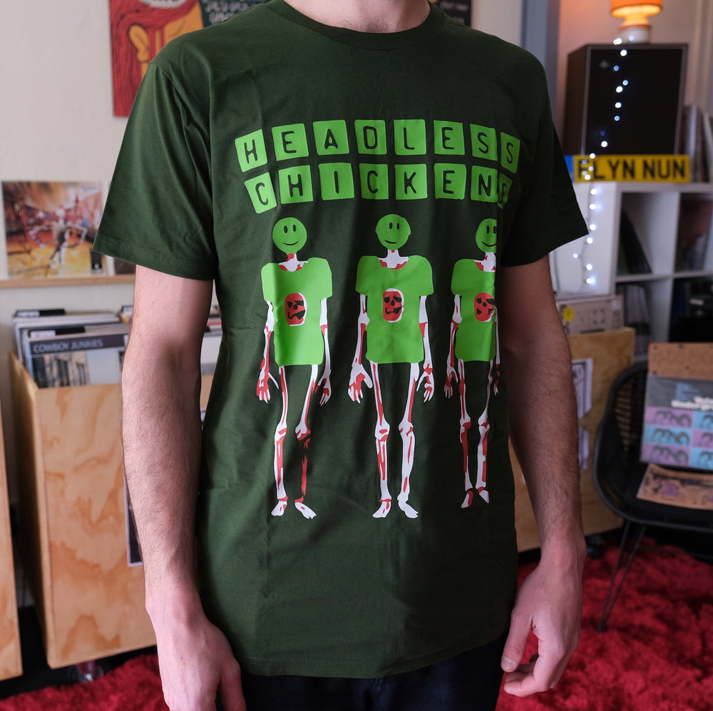 Headless Chickens - Three Skeletons T-Shirt (Forest Green) - Flying Nun  | Vinyl | CD