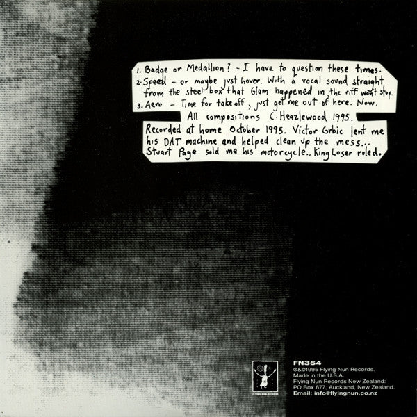 
                  
                    FN354 Heazlewood - Badge Or Medallion? ‎(1995) - Flying Nun  | Vinyl | CD
                  
                
