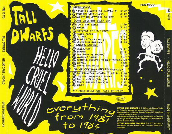 FN113 Tall Dwarfs - Hello Cruel World (1987) - Flying Nun  | Vinyl | CD