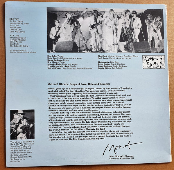 FN048 The Eric Glandy Memorial Big Band - Adrenal Glandy: Songs Of Love, Hate And Revenge (1986) - Flying Nun  | Vinyl | CD