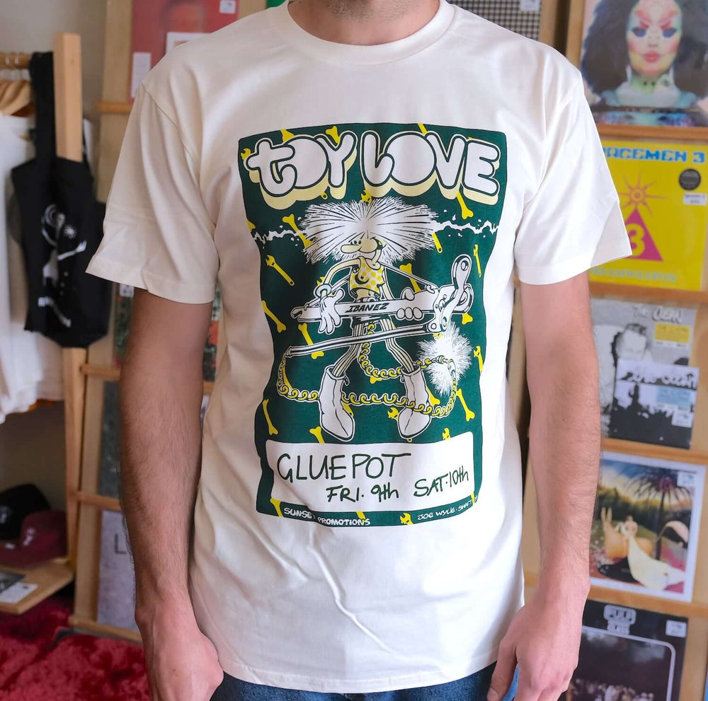 Toy Love  'Gluepot' T-Shirt by Joe Wylie (Natural Colour) - Flying Nun  | Vinyl | CD
