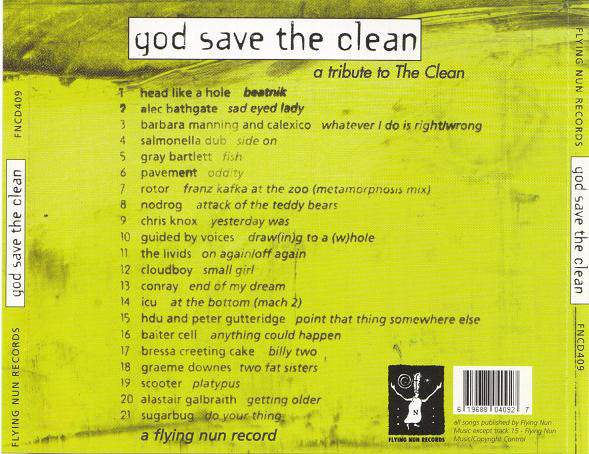 FN409 Various - God Save The Clean, A Tribute To The Clean ‎(1998) - Flying Nun  | Vinyl | CD