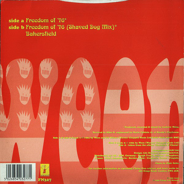 FN327 Ween - Freedom Of '76 ‎(1995) - Flying Nun  | Vinyl | CD